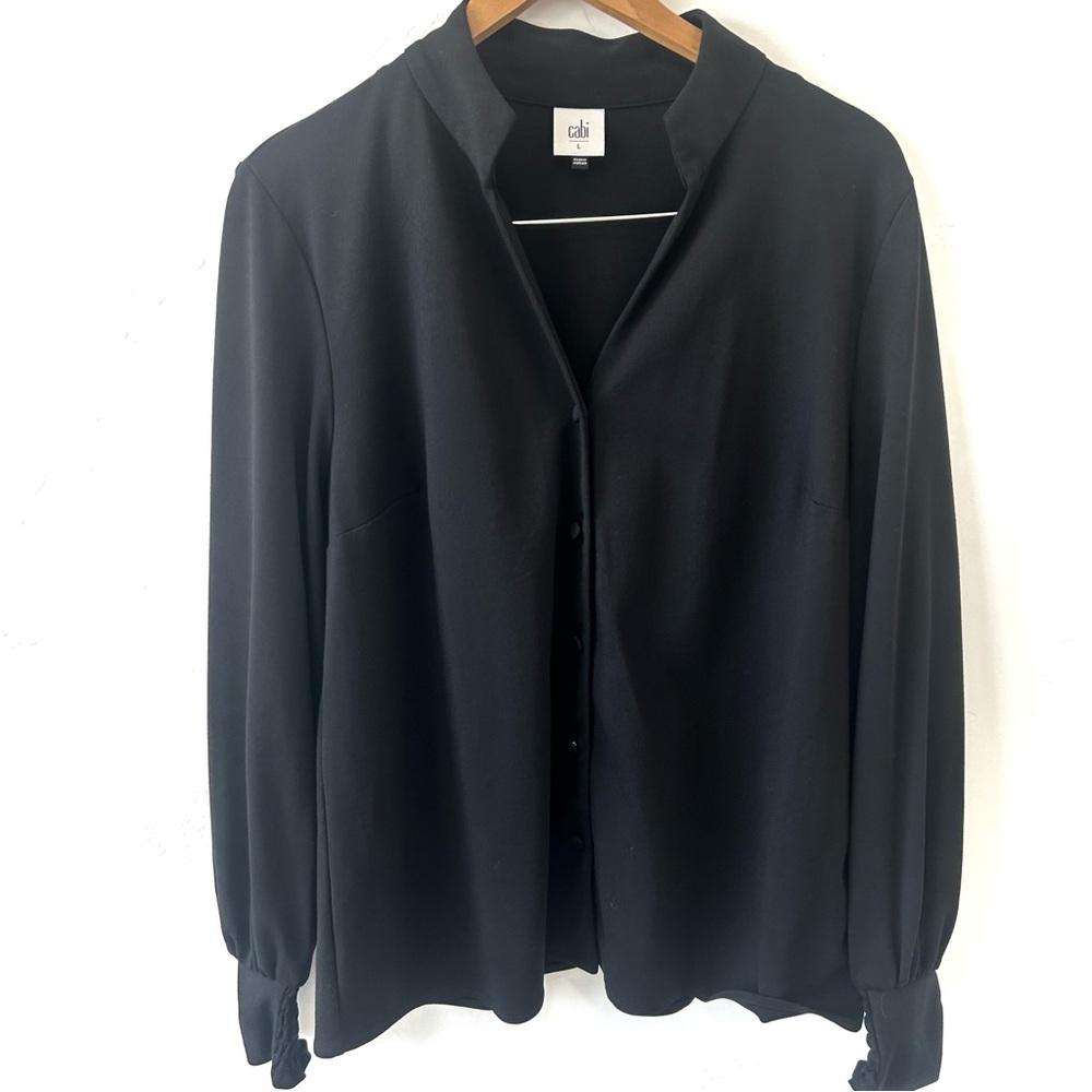 Cabi Composer Top Womens Large Black Button Up Long Sleeve Style 4746 Career - Picture 3 of 9
